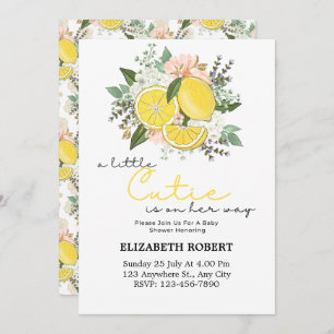  Lemon Citrus Botanical baby shower  Invitation