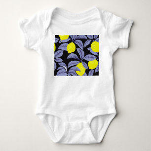 Lemon citrus, botanical vintage design. baby bodysuit