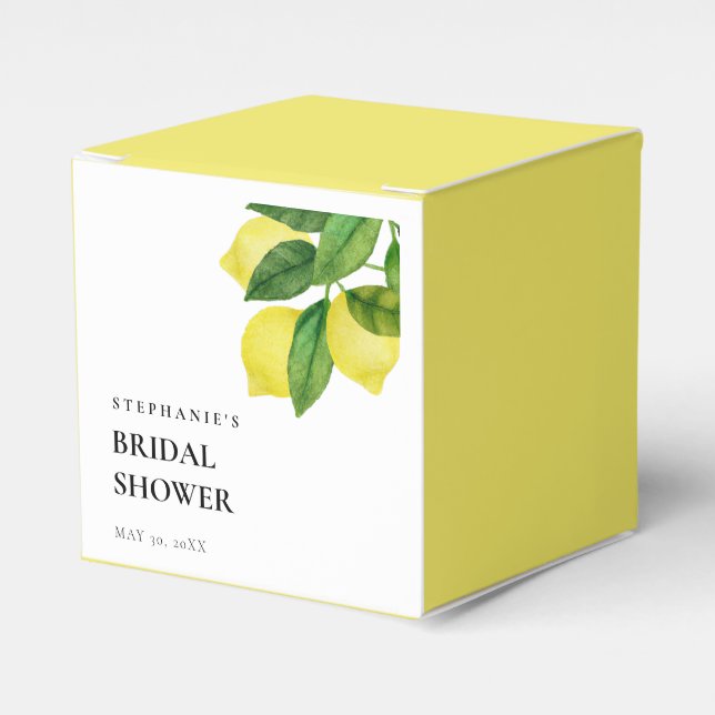  Lemon Citrus Branch Greenery Bridal Shower    Favour Box (Front Side)