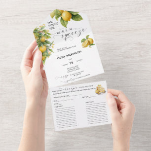 Lemon   Citrus   Bridal Shower  All In One Invitation
