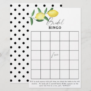 Lemon Citrus - Bridal shower bingo game