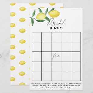 Lemon Citrus - Bridal shower bingo game