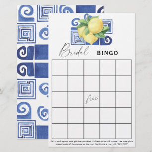 Lemon Citrus - Bridal shower bingo game
