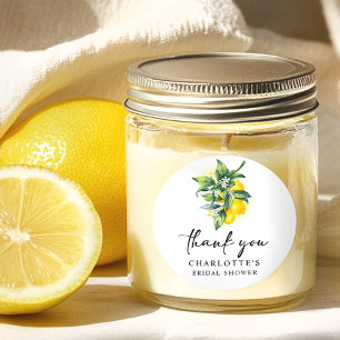 Lemon Citrus Bridal Shower Classic Round Sticker
