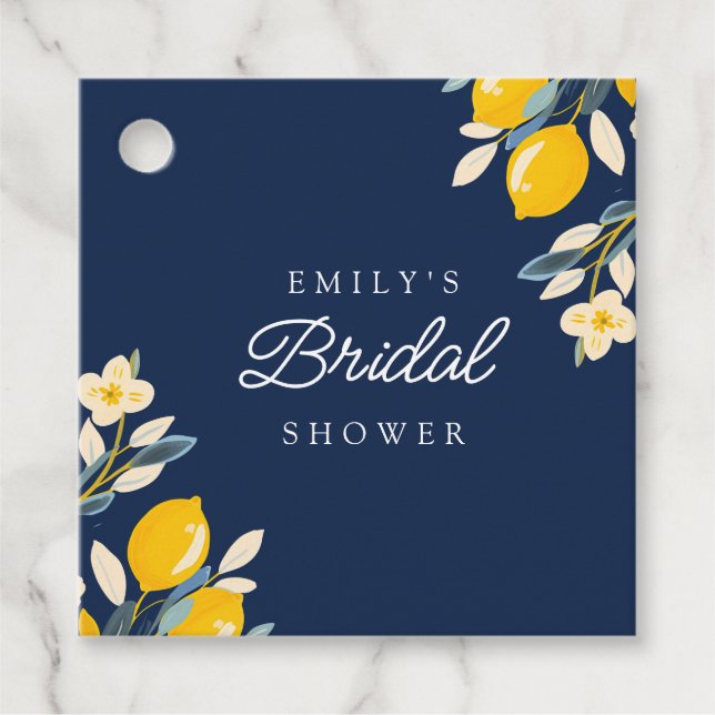 Lemon Citrus Bridal Shower Favour Tags (Front)