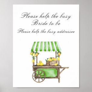 Lemon Citrus bridal shower  - help the busy bride Poster