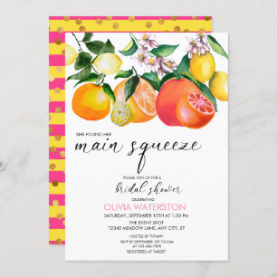 Lemon Citrus Bridal Shower Invitations