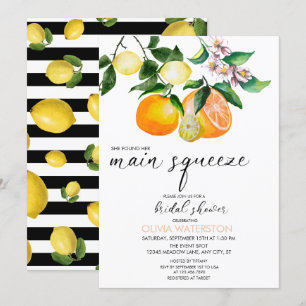 Lemon Citrus Bridal Shower Invitations