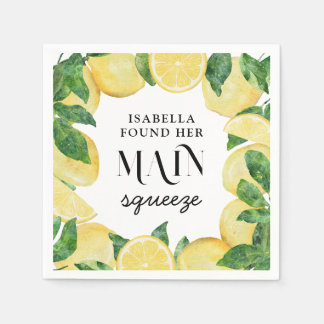 Lemon Citrus Bridal Shower Napkin