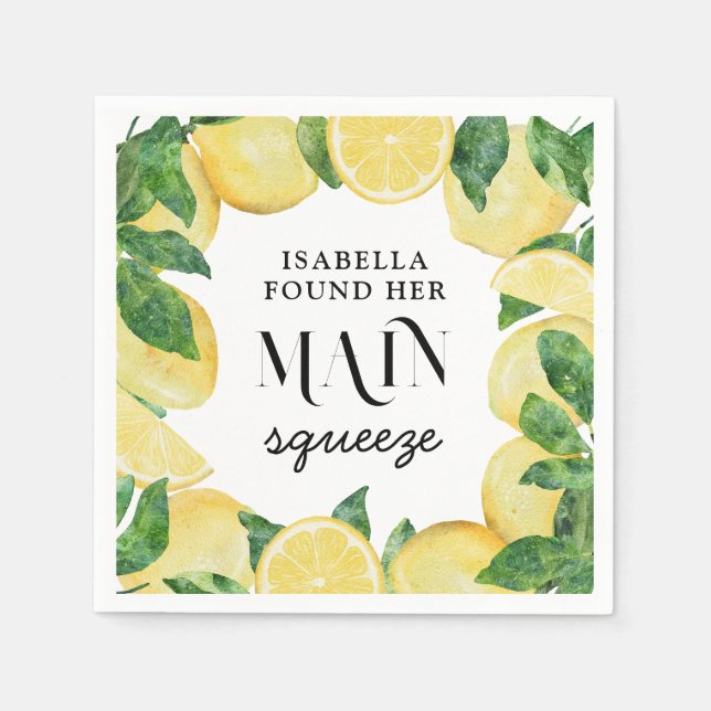 Lemon Citrus Bridal Shower Napkin (Front)