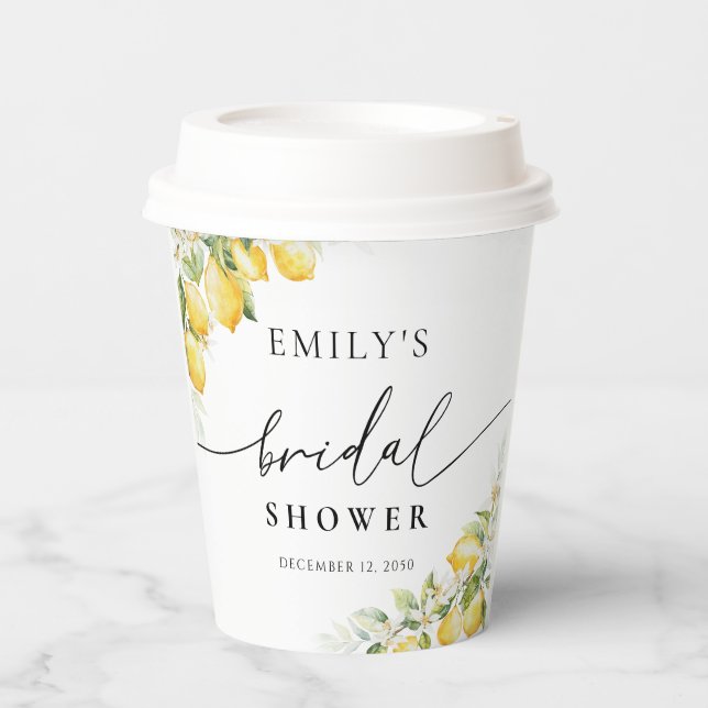 Lemon Citrus Bridal Shower Paper Cup (Front)