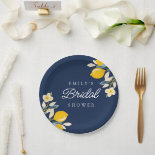 Lemon Citrus Bridal Shower Paper Plate