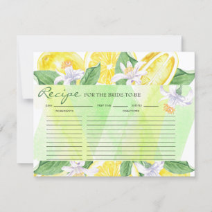 Lemon   Citrus   Bridal Shower Recipe Card