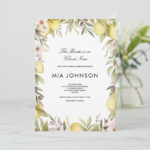 Lemon citrus classic bridal shower invitation