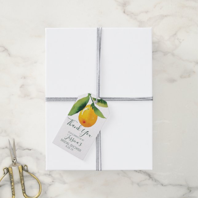 Lemon Citrus Favour Tags (With Twine)