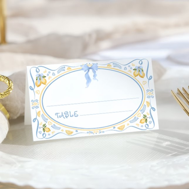 Lemon Citrus Floral Wedding Place Card (Creator Uploaded)