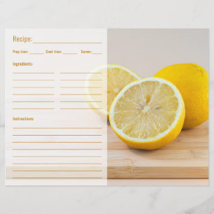 Lemon Citrus Food Photo With Recipe Template
