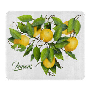 Lemon Citrus Fruit Botanical Cutting Board