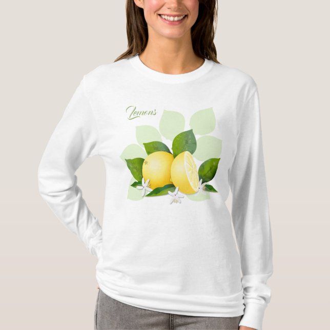 Lemon Citrus Fruit Botanical T-Shirt (Front)