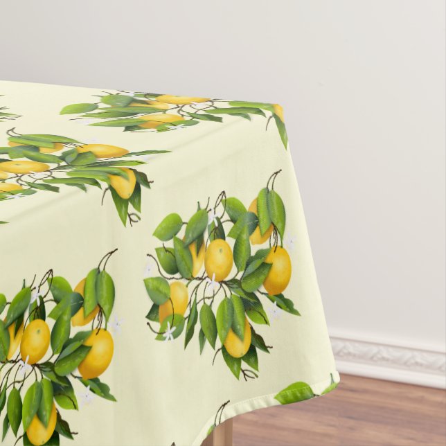 Lemon Citrus Fruit Floral Garden Tablecloth (In Situ)