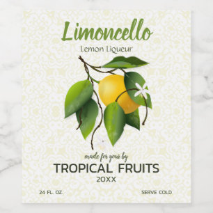Lemon Citrus Fruit   Limoncello Wine Label