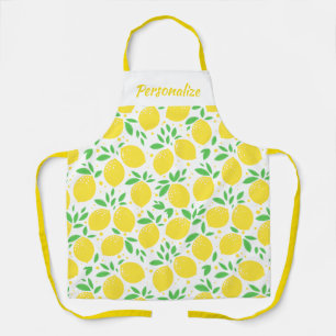 Lemon Citrus Fruit Orchard Pattern Women's Cooking Apron