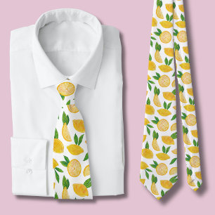 Lemon Citrus Fruit Pattern Tie