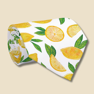 Lemon Citrus Fruit Pattern Tie