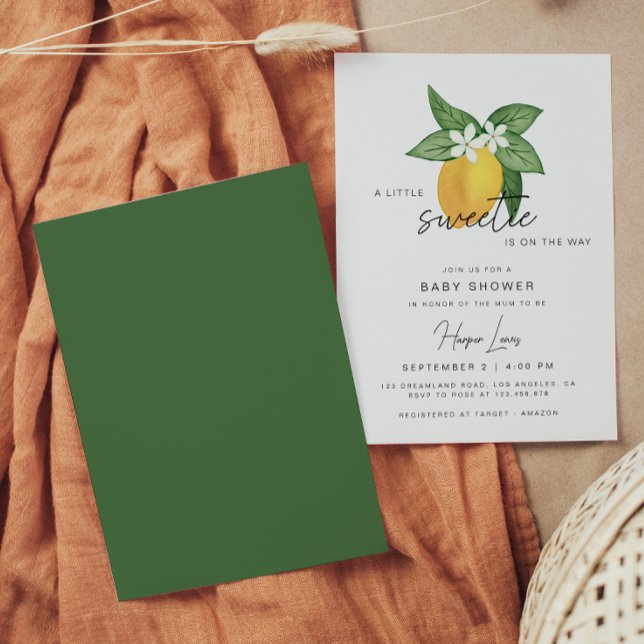 Lemon Citrus Fruit Summer Baby Shower Invitation (Creator Uploaded)