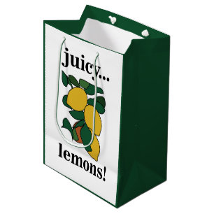 Lemon Citrus Fruit Summer Birthday Medium Gift Bag
