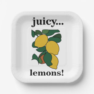 Lemon Citrus Fruit Summer Party Paper Plate