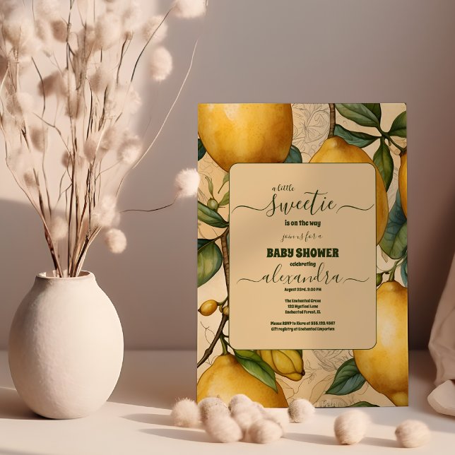 Lemon Citrus Gender Neutral Baby Shower Invitation (Creator Uploaded)