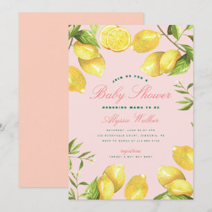 Lemon Citrus Gender Neutral Baby Shower Invitation