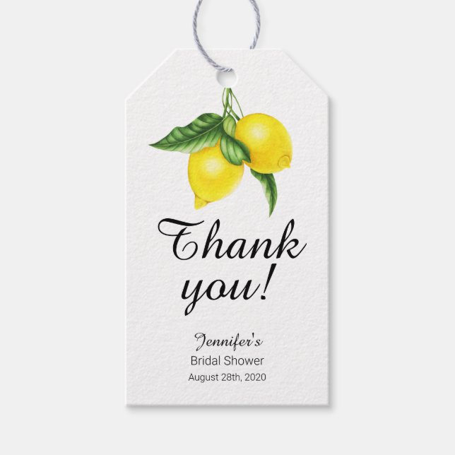 Lemon Citrus Gift Tags (Front)