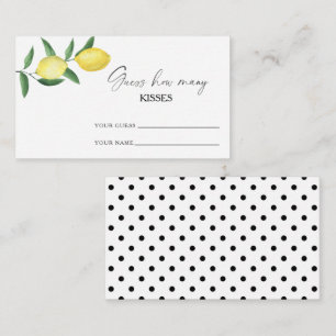 Lemon citrus - guess how many kisses bridal game enclosure card