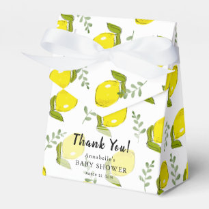 Lemon Citrus Leaf Pattern Baby Shower Gift Box