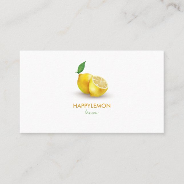 Lemon Citrus Lime Simple Aromatic Business Card (Front)