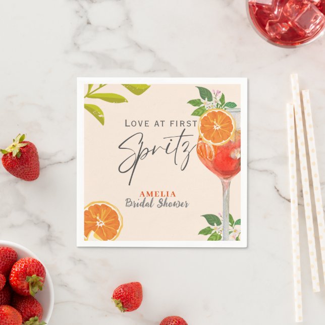 Lemon citrus Love at first spritz Bridal shower  Napkin (Insitu)