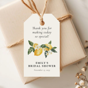 Lemon Citrus Main Squeeze Bridal Shower Gift Tags