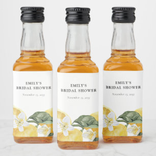 Lemon Citrus Main Squeeze Bridal Shower Liquor Bottle Label