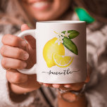 Lemon Citrus Monogram Coffee Mug<br><div class="desc">This design features a watercolor lemon with monogram.</div>