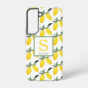 Lemon Citrus Monogram Name Samsung Galaxy Case