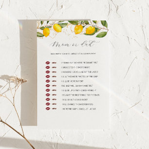 Lemon Citrus Mum Or Dad Baby Shower Game 
