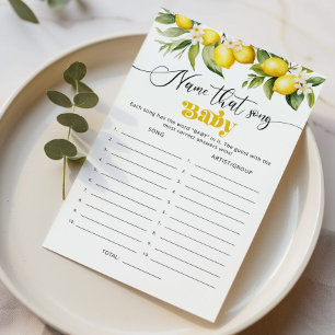Lemon citrus Name that song baby shower game