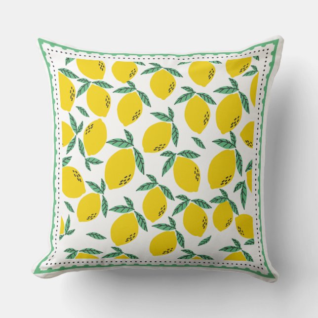 Lemon Citrus Pattern  Cushion (Front)