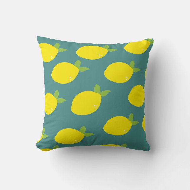 Lemon Citrus Pattern Pillow (Front)