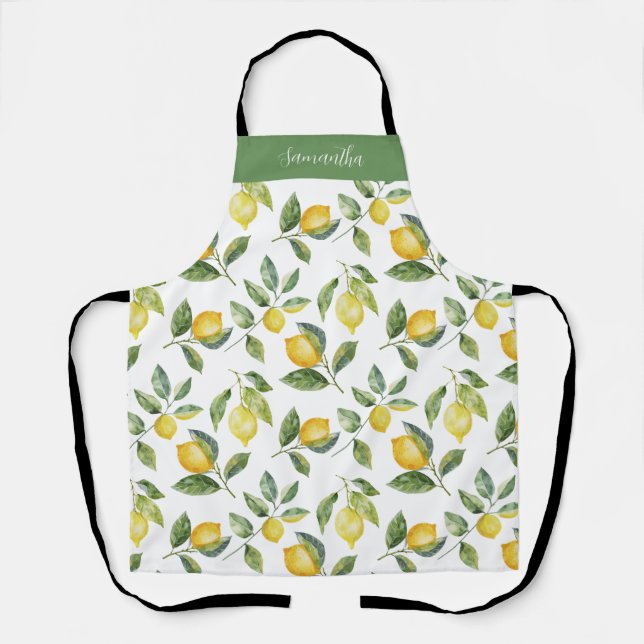 Lemon Citrus Personalised  Apron (Front)