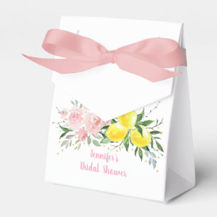 Lemon Citrus Pink Floral Bridal Shower Favour Box