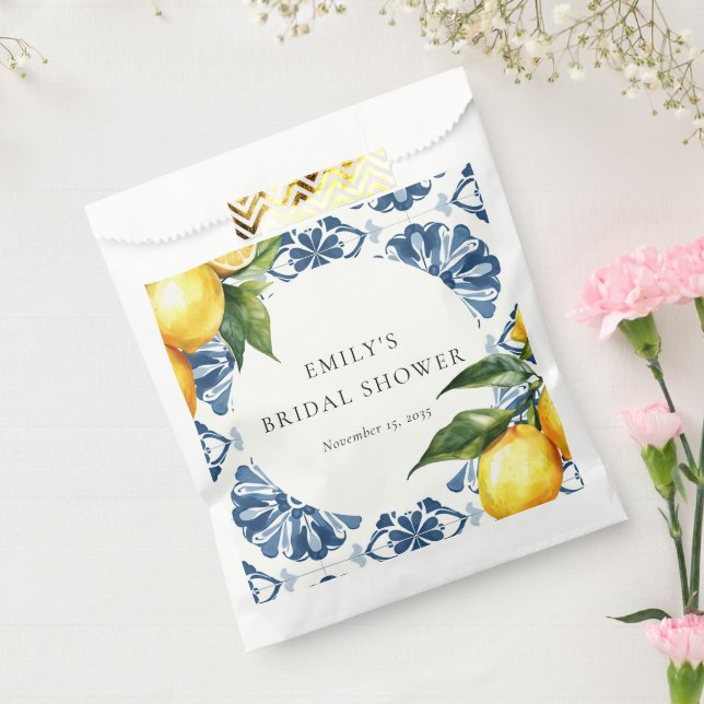 Lemon Citrus Positano Italian Bridal Shower Favour Bags (Sealed)