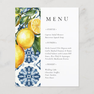 Lemon Citrus Positano Italian Bridal Shower Menu